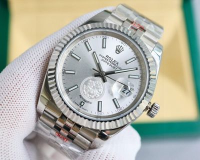 Rolex Datejust 8215 Movement 41mm 316L Steel Waterproof 100m Silver/TT Strap Men Watch